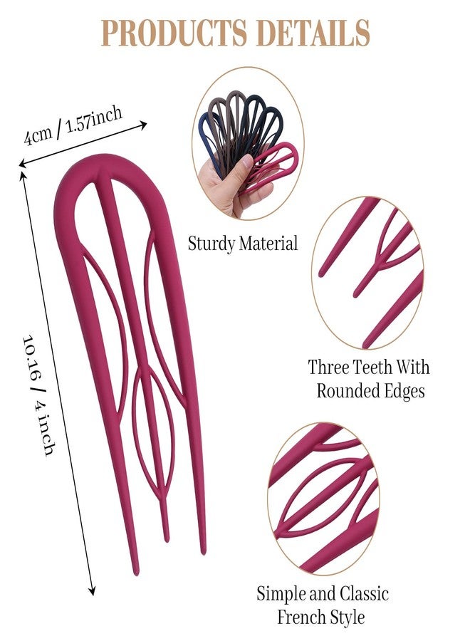 سي اتش ال اي انس اس ٦ دبابيس شعر فرنسية للنساء - شوكات شعر كبيرة على شكل حرف U بأسنان داخلية، تثبيت قوي للشعر الكثيف والخفيف، سهلة الاستخدام لعمل تسريحات فرنسية ملتوية، وتسريحات مرفوعة، وكعكات، وشينيون، إكسسوارات تصفيف الشعر - Image 2